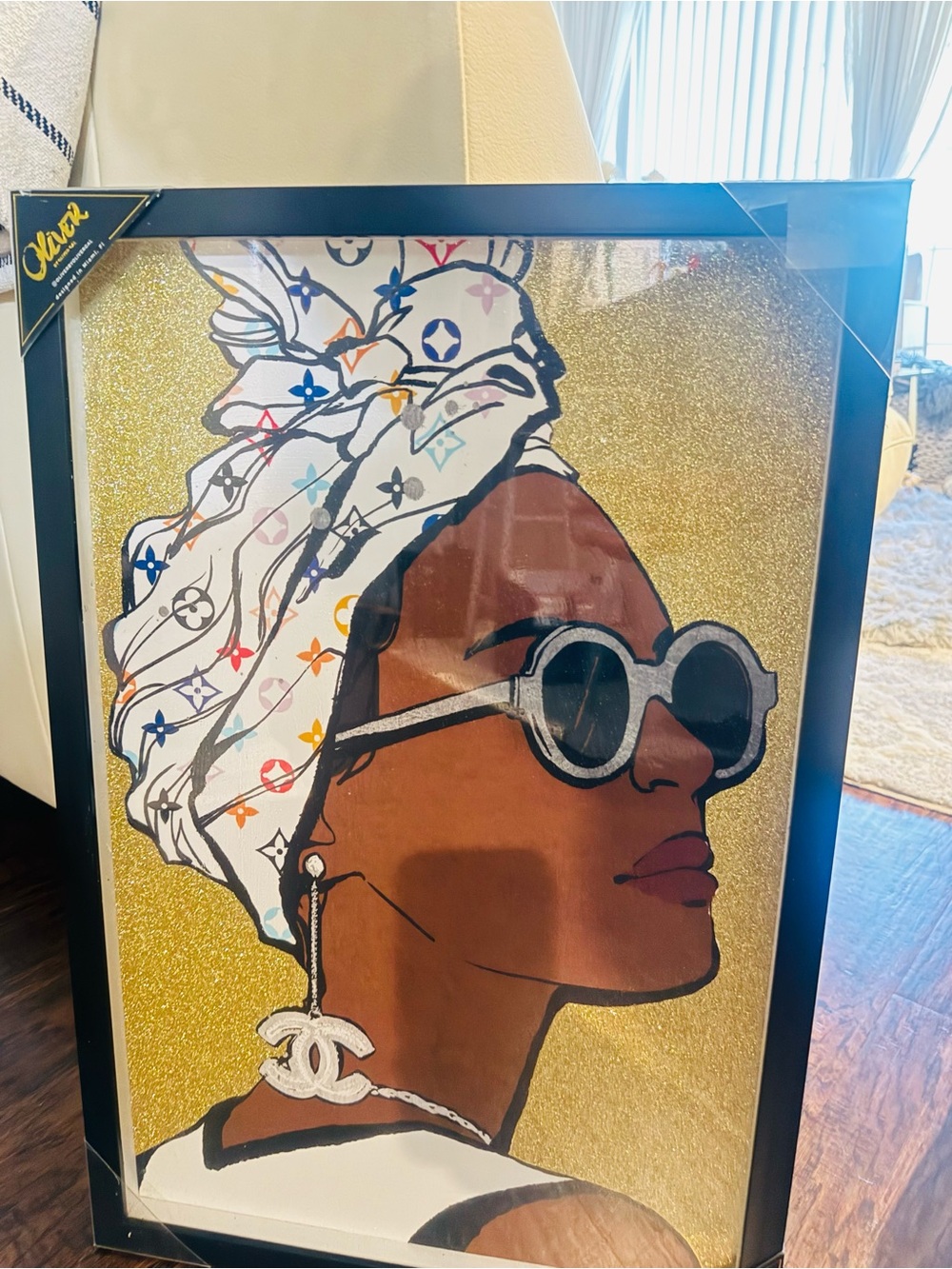OLIVER GAL Fashion Glitter Girl Fashion and Glam Wall Art Print 20”x16.25”